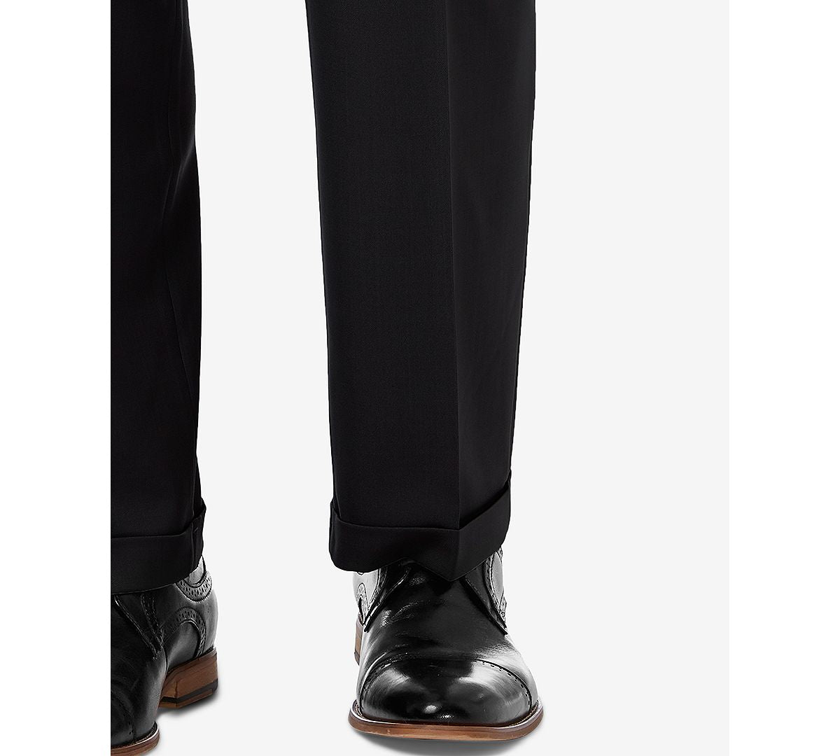 Haggar Premium Comfort Stretch Classic-fit Solid Pleated Dress Pants Black