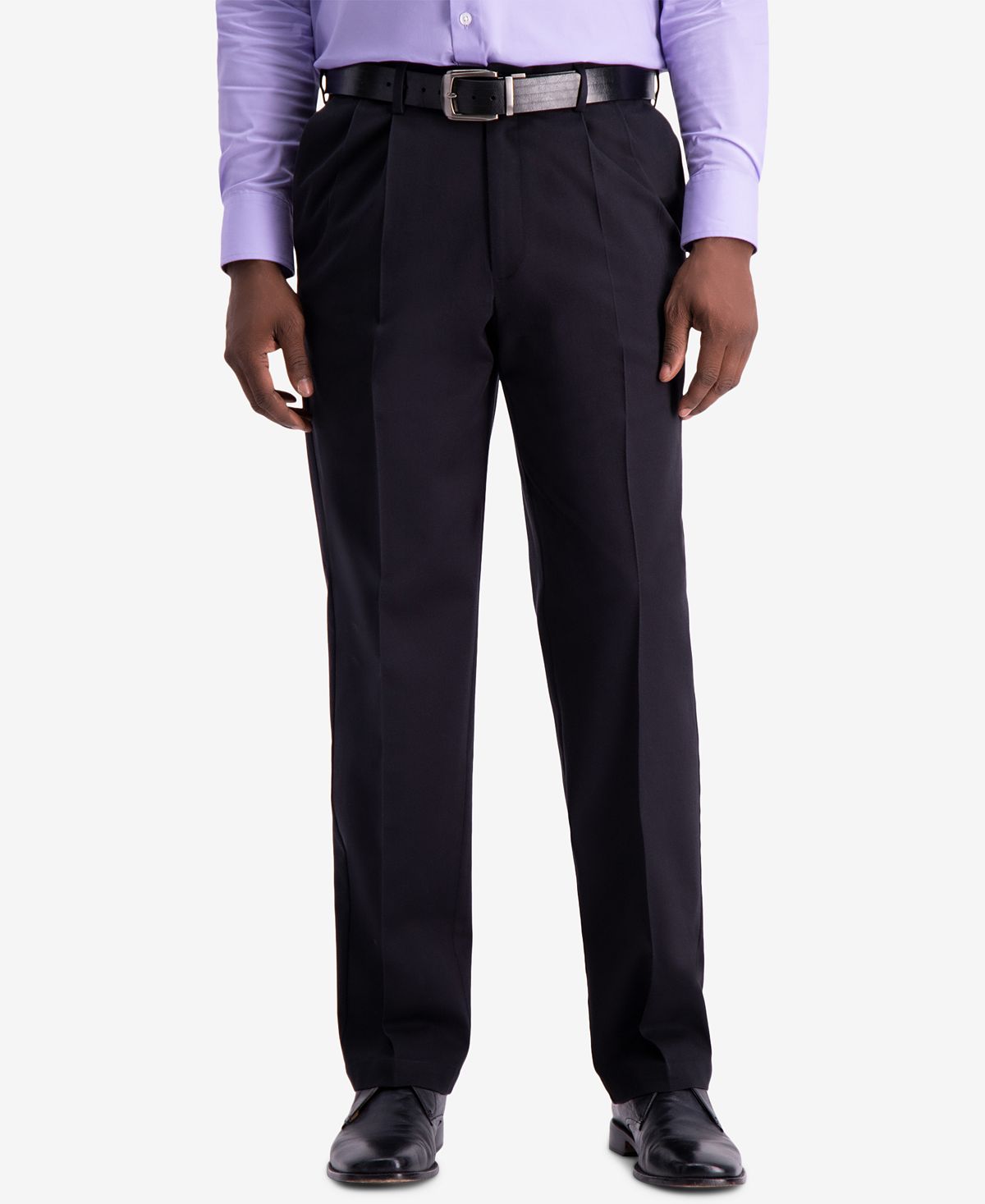 Haggar W2w Pro Classic-fit Performance Stretch Non-iron Pleated Casual Pants Black