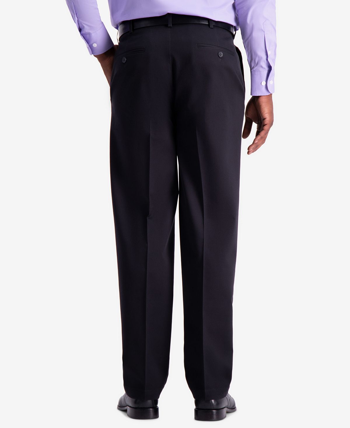 Haggar W2w Pro Classic-fit Performance Stretch Non-iron Pleated Casual Pants Black