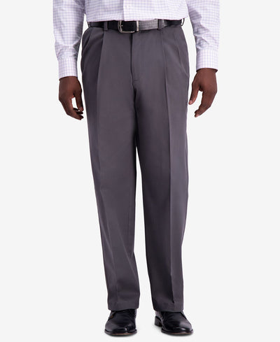 Haggar W2w Pro Relaxed-fit Performance Stretch Non-iron Pleated Casual Pants Charcoal