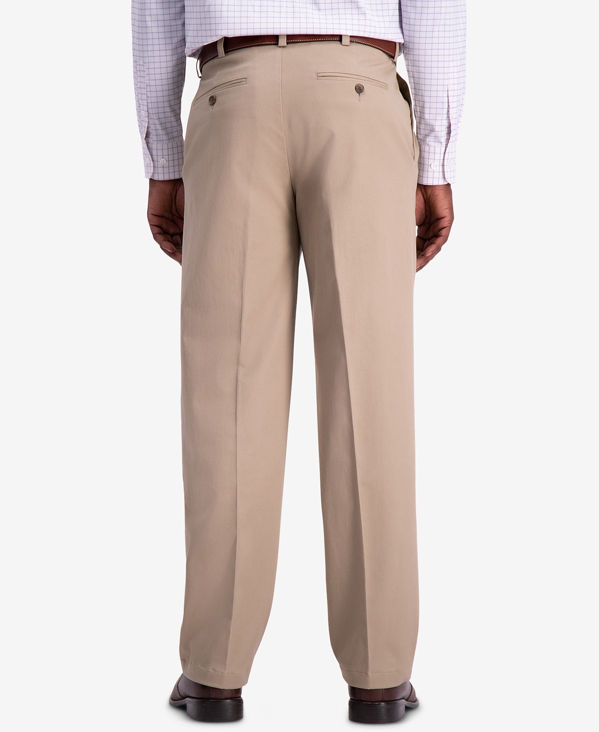 Haggar W2w Pro Relaxed-fit Performance Stretch Non-iron Pleated Casual Pants Khaki