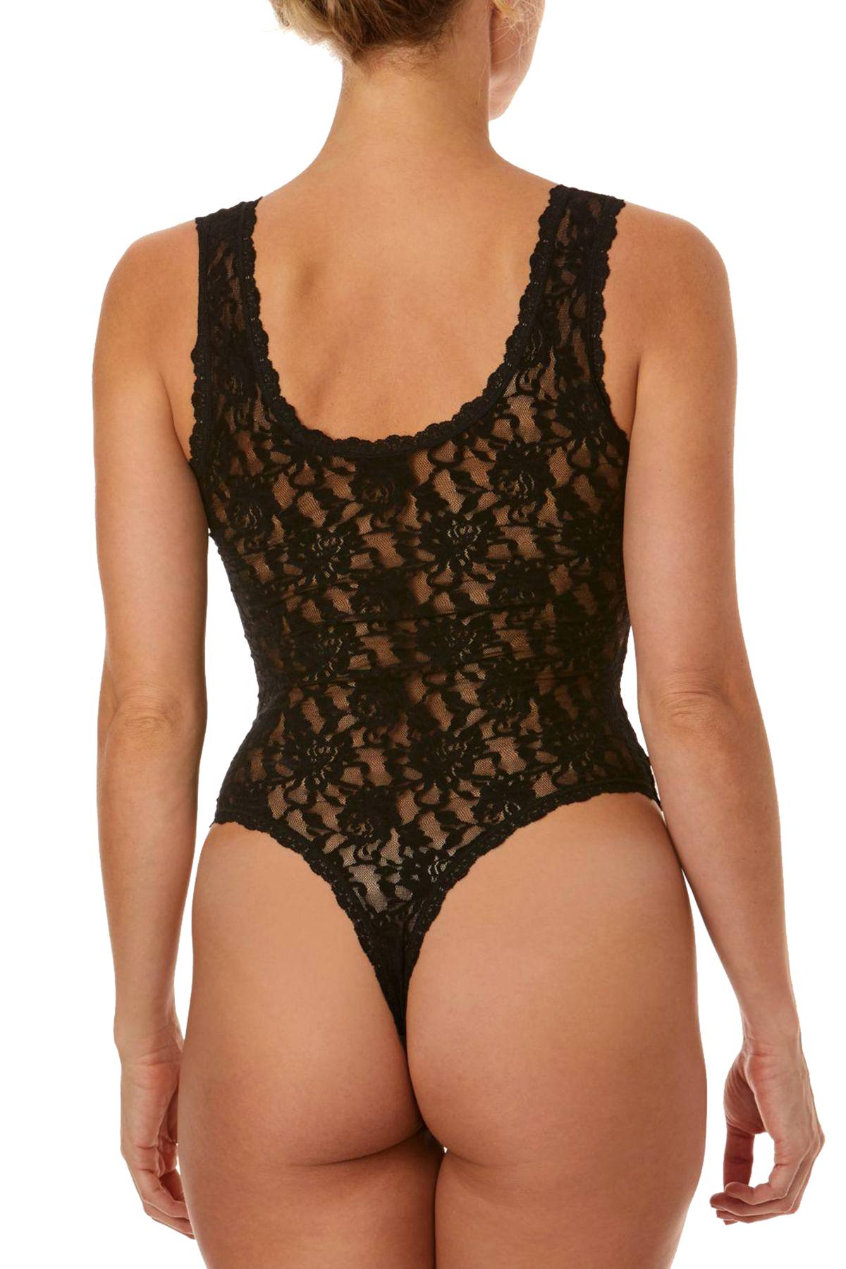Hanky Panky Black Venise Lace Thong Bodysuit