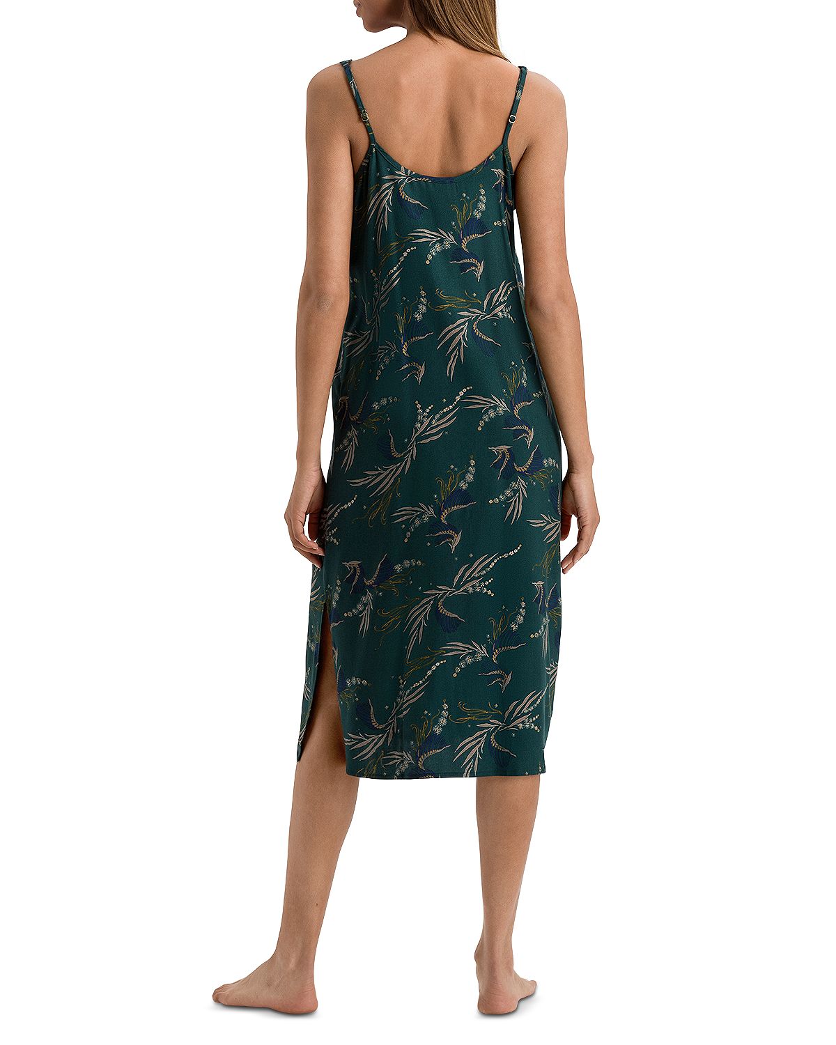 Hanro Celia Spaghetti Strap Gown Kelp Garden