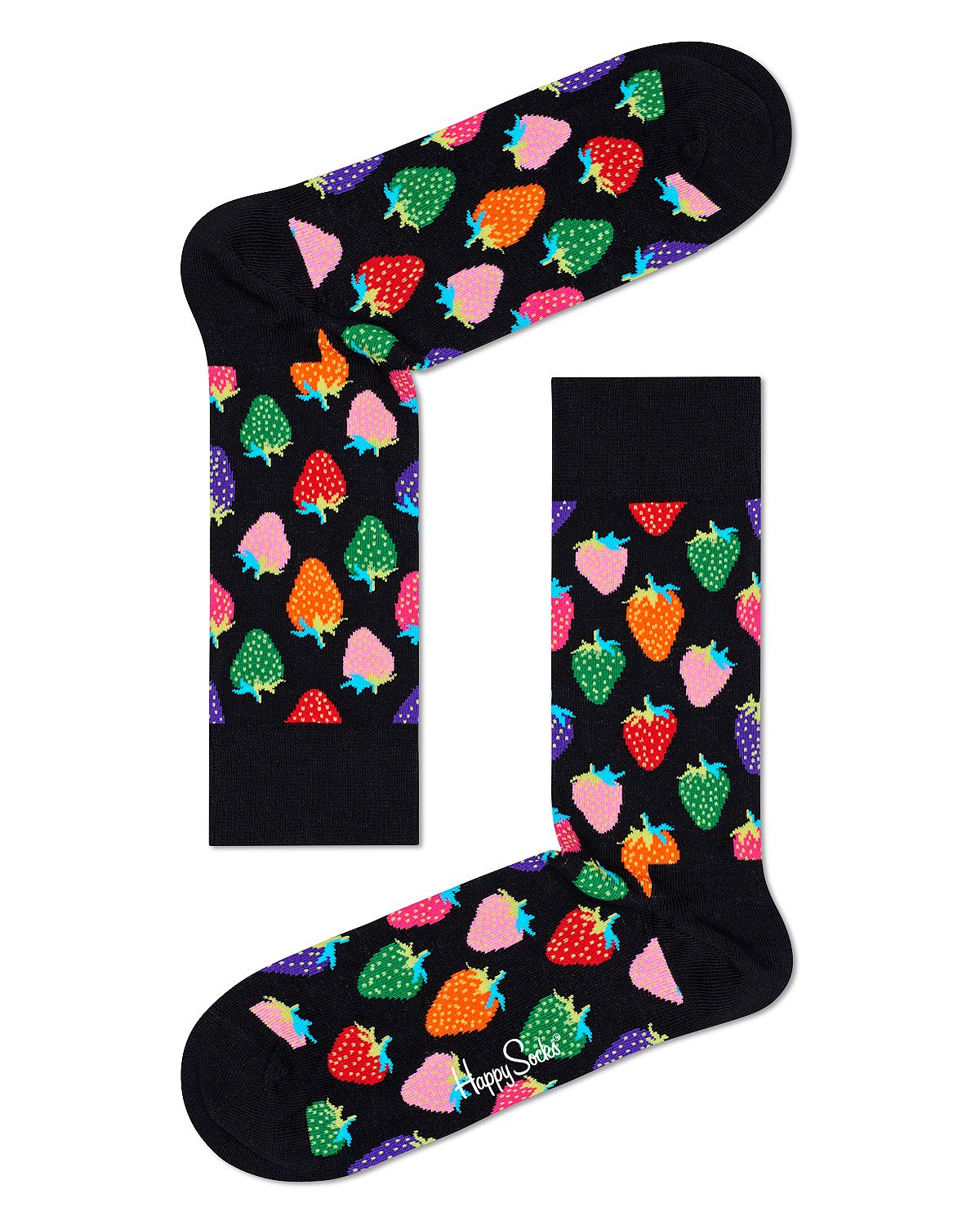 Happy Socks Strawberry Crew Socks Black/Multi