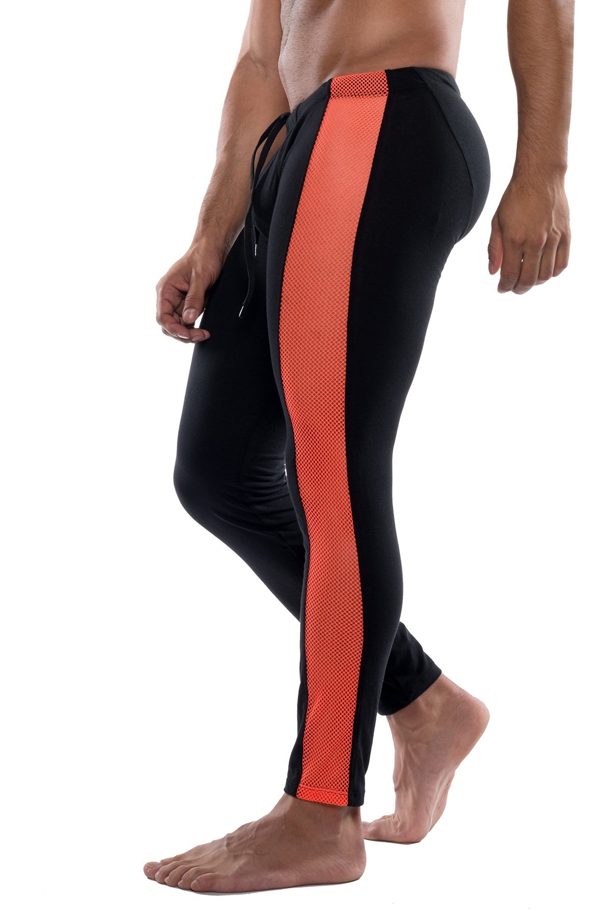 Hard Core Orange/Black XXX Mesh Tights