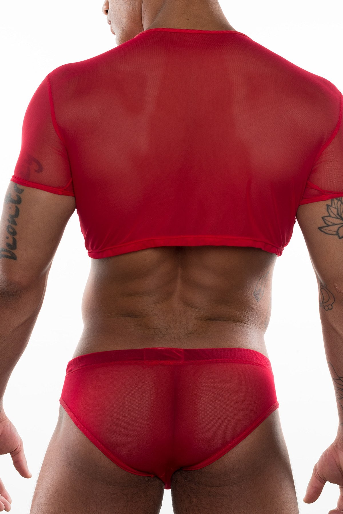 Hard Core Red XOXO Shimmel Crop Top