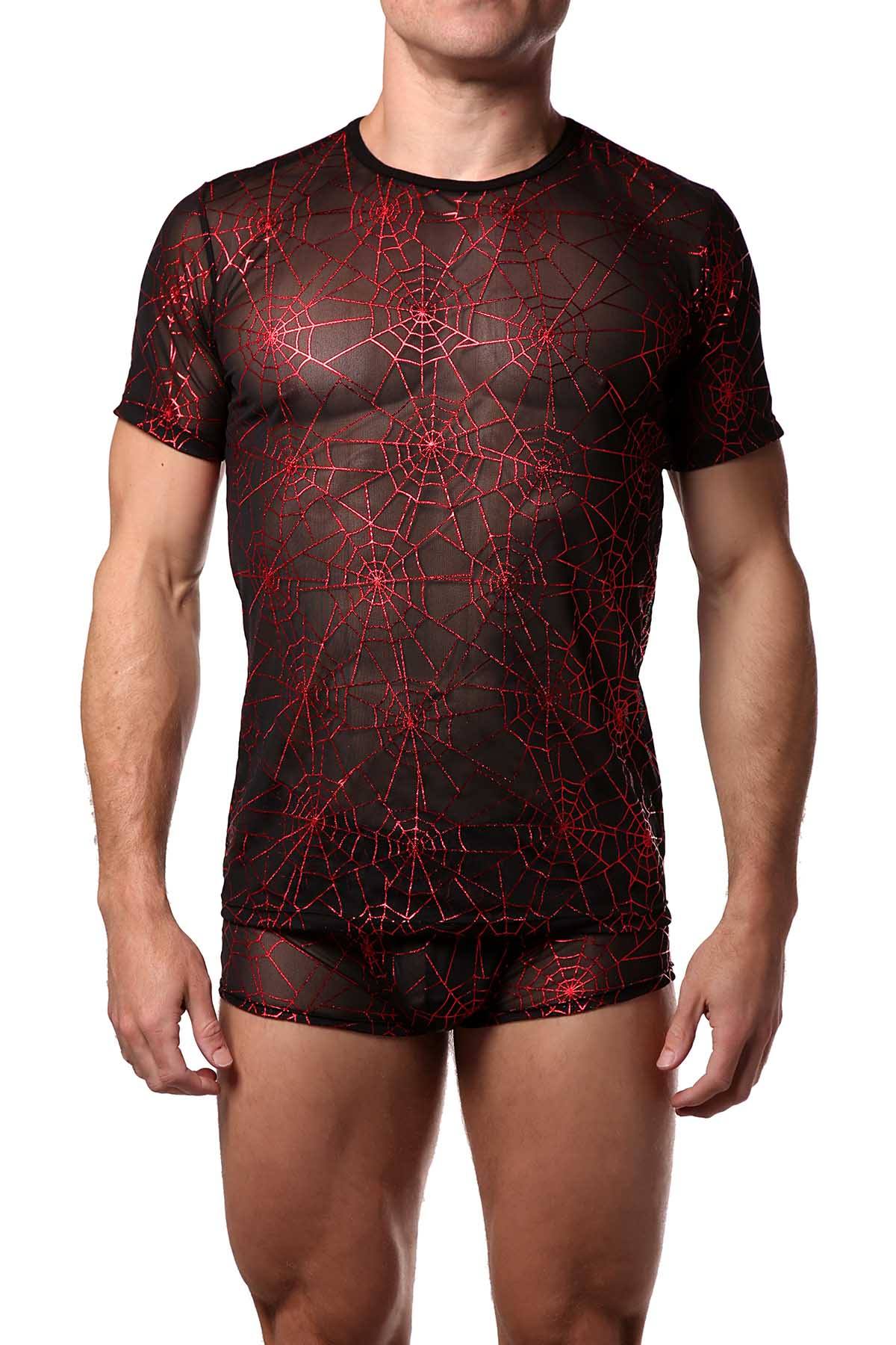 HardCore by GoSoftwear Black/Red Metallic Cobweb Tee