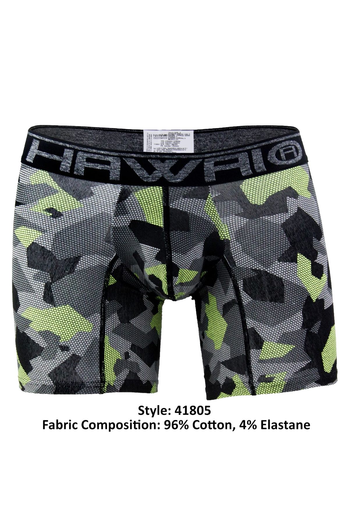 Hawai Black/Green Geo Camouflage Boxer Brief