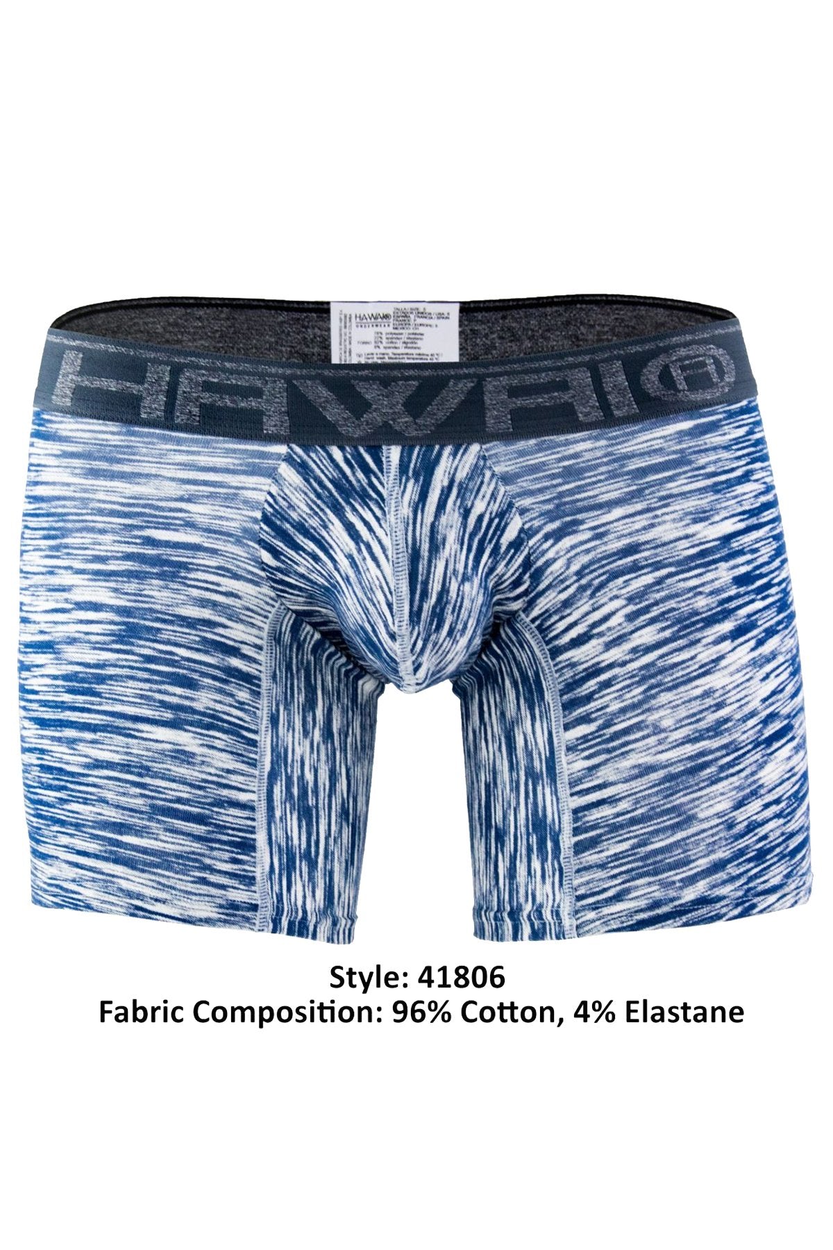 Hawai Blue Heathered-Print Boxer Brief