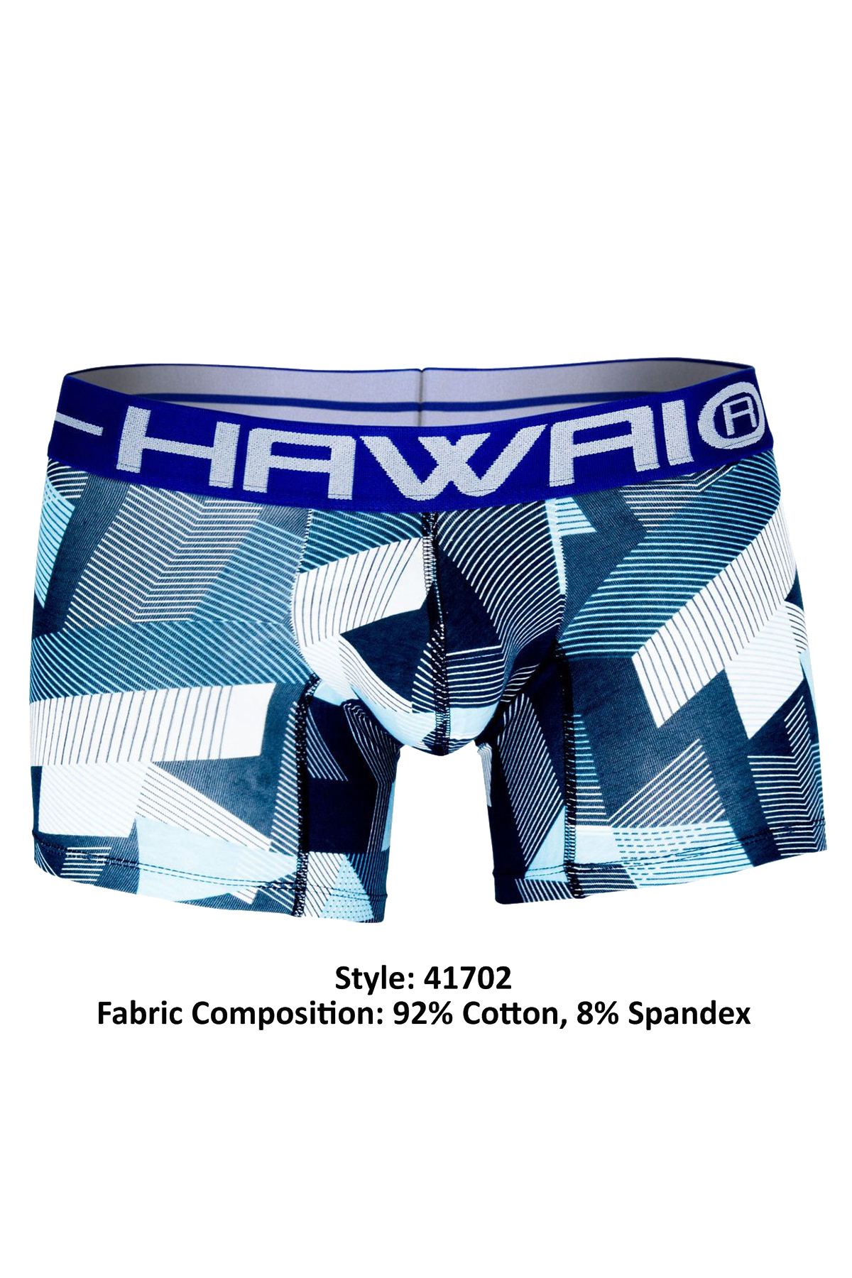 Hawai Blue Psychedelic Geo-Print Boxer Brief