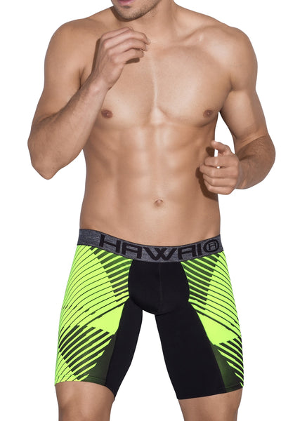 Hawai Green Sporty Stripe Boxer Brief