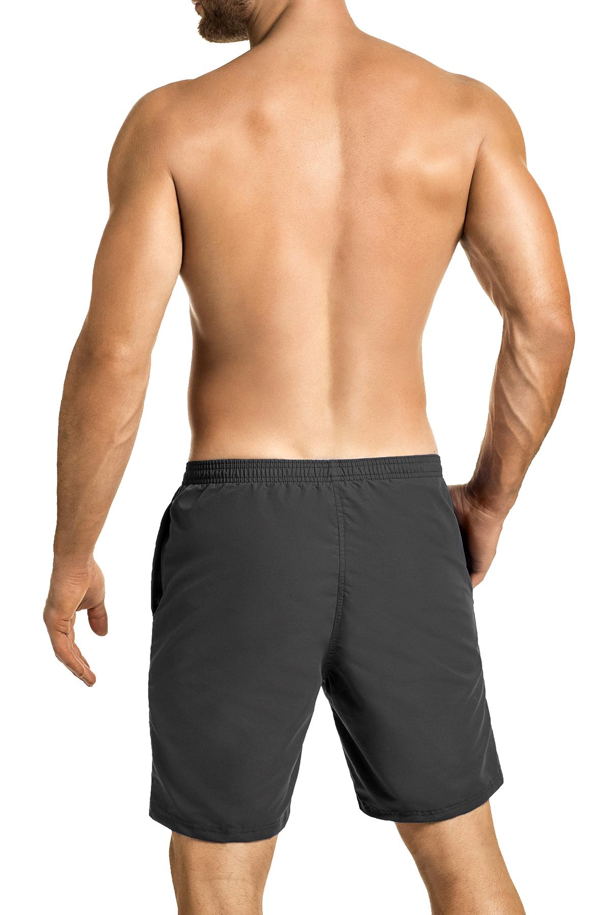 Hawai Grey Solid Drawcord Swim Short