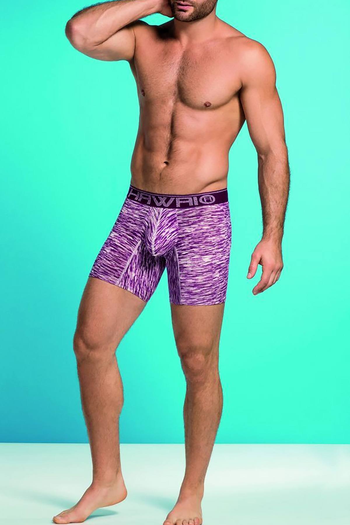Hawai Red Heathered-Print Boxer Brief