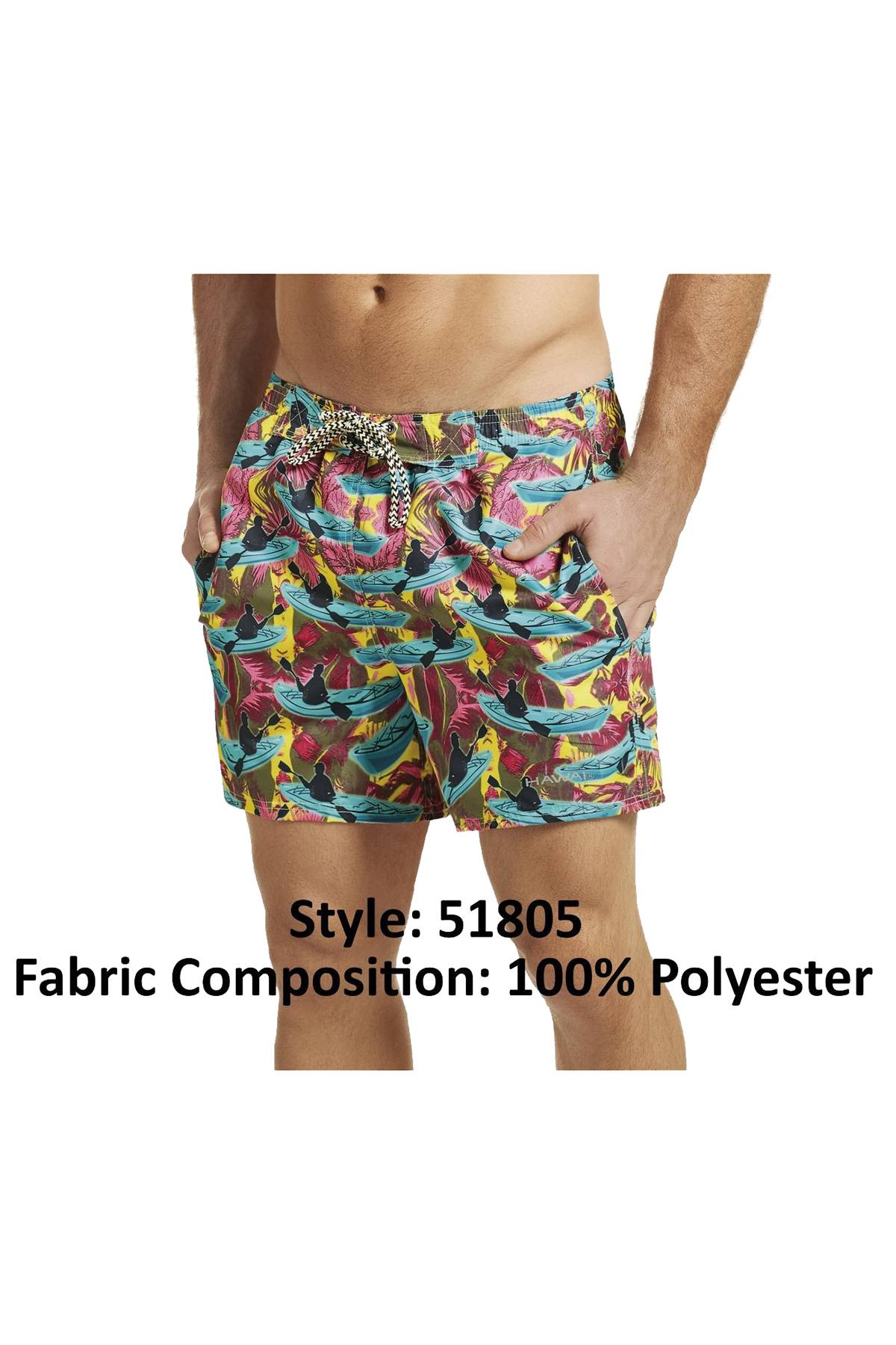 Hawai Yellow Krazy Kayaks Printed Swim Short