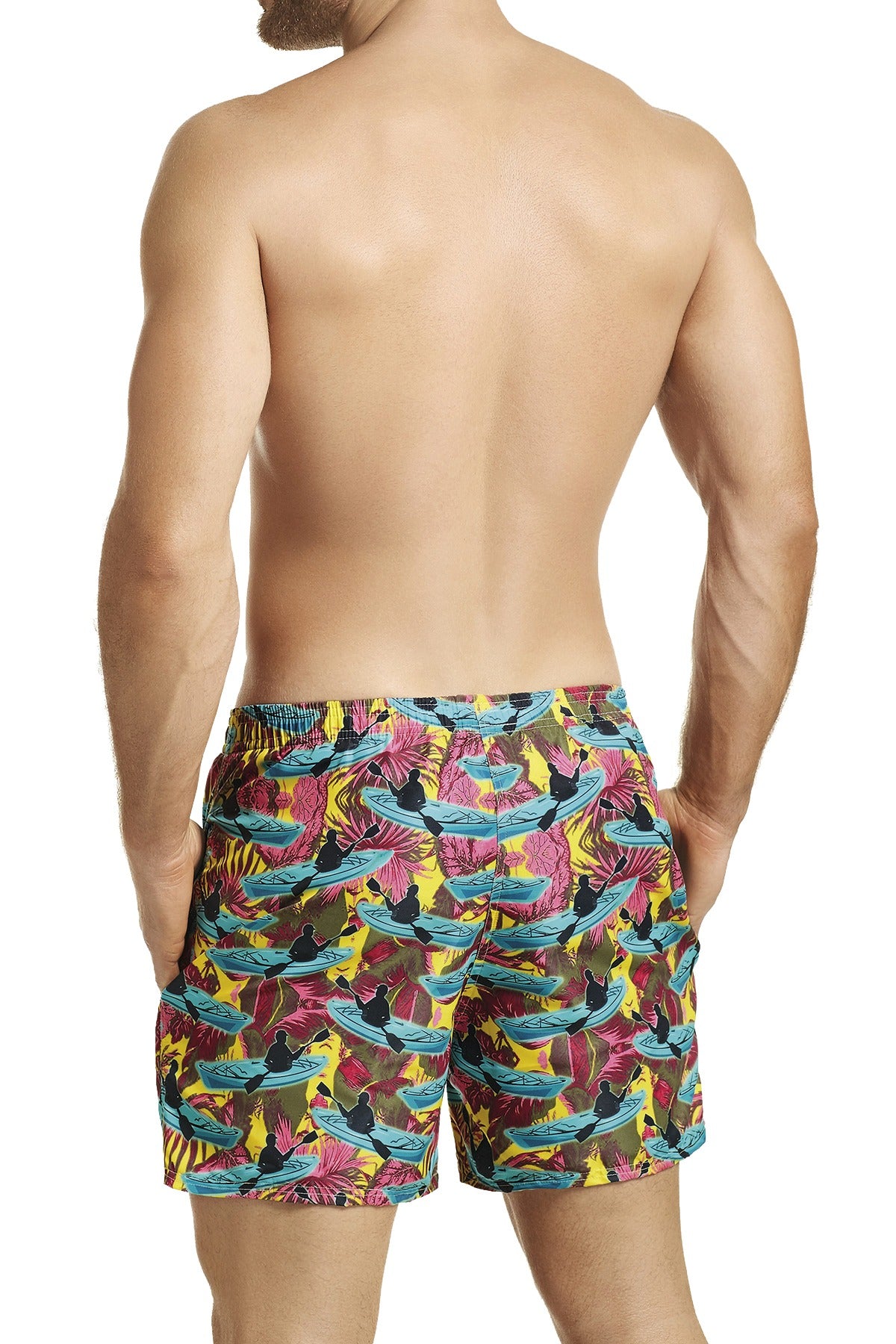 Hawai Yellow Krazy Kayaks Printed Swim Short