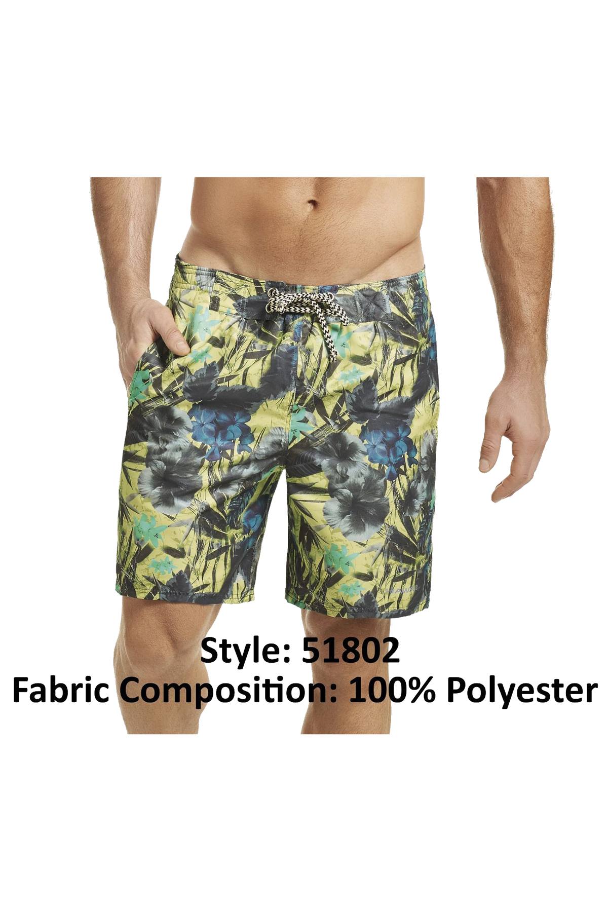 Hawai Yellow Tropical Printed Boardshort