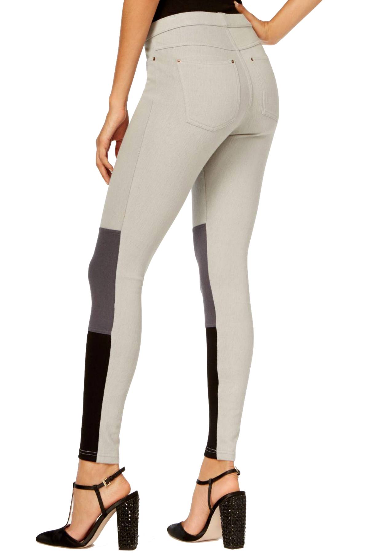Hue Steel-Grey Color-Blocked Denim Legging