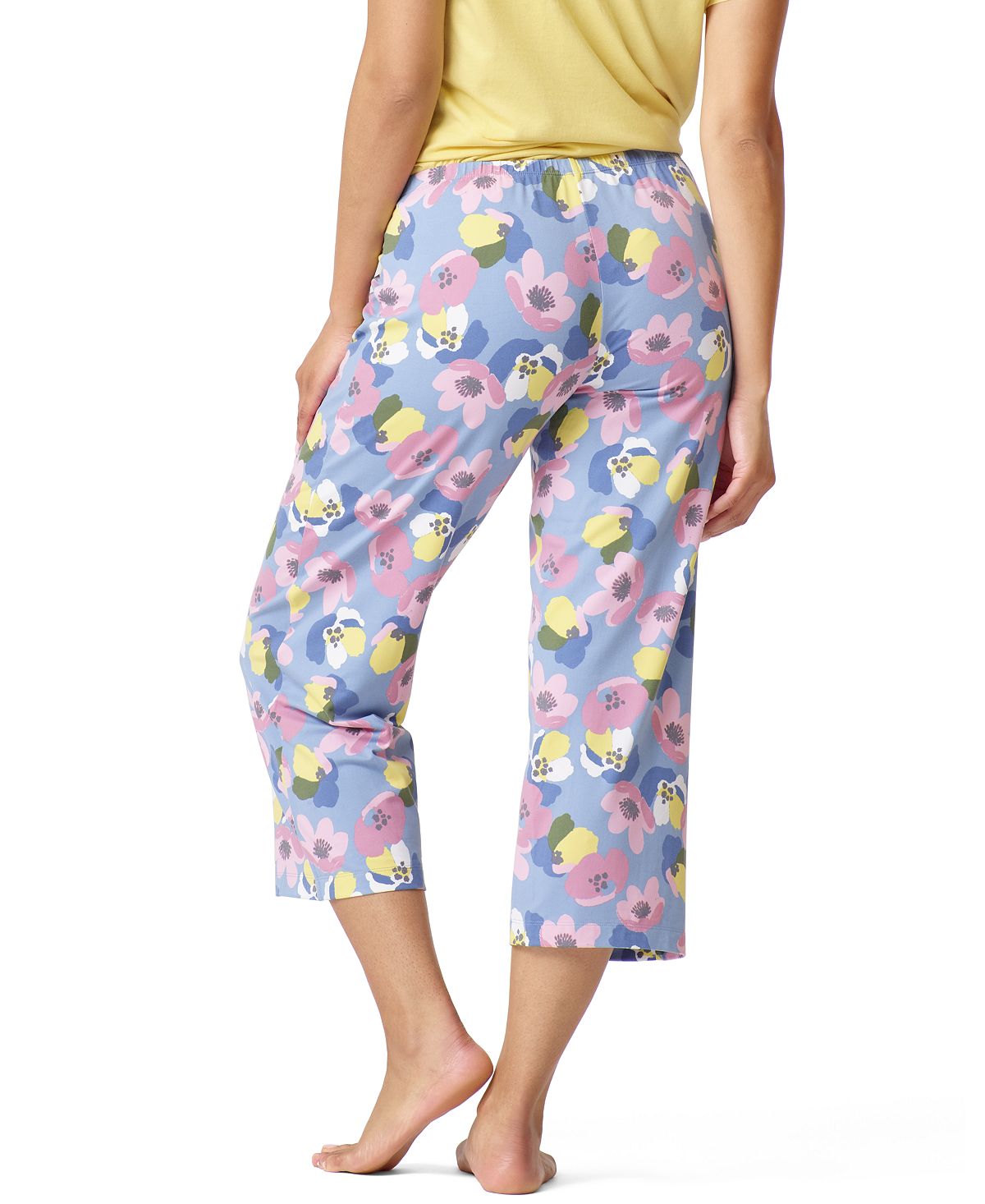 Hue floral Modern Classic Pj Capri Pajama Pants Faded-denim