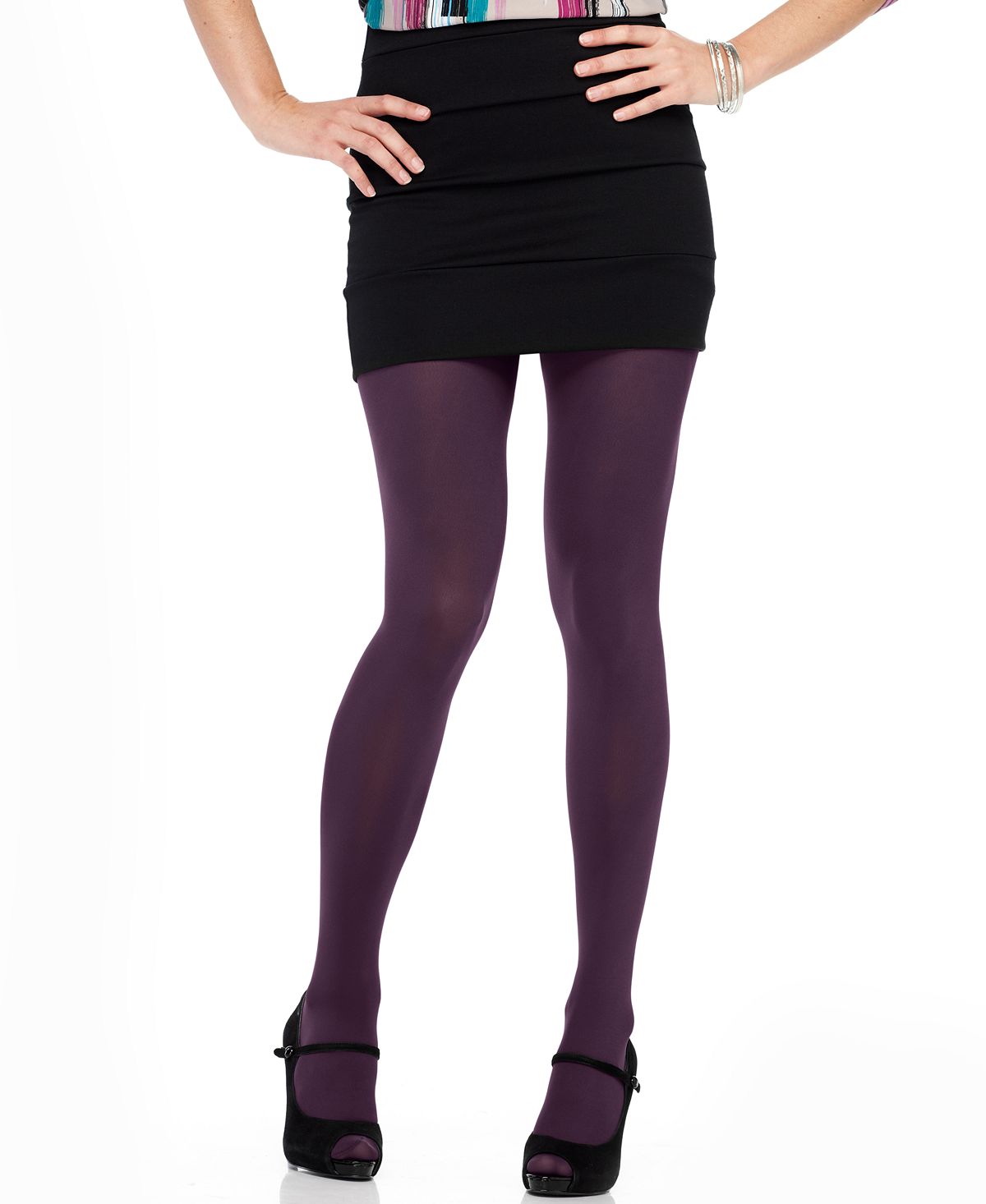 Hue wo Super Control Top Opaque Tights Deep Burgundy CheapUndies