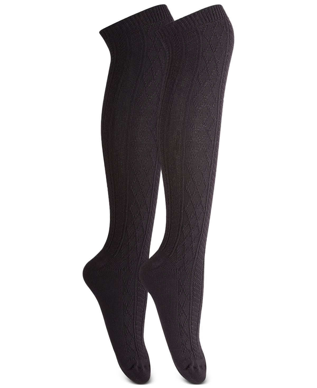 Hue wo Super Soft Cable Knee Socks Black