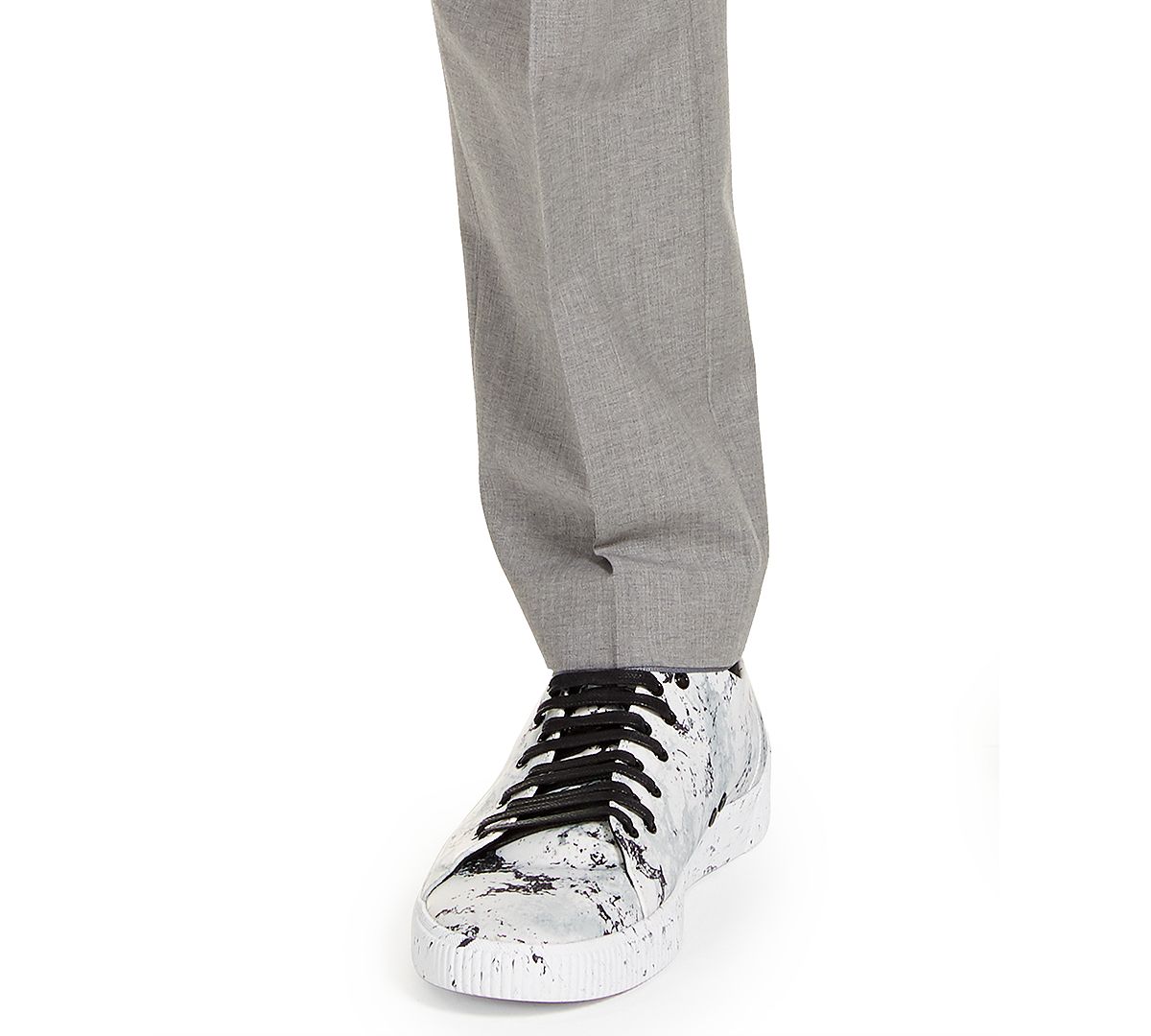 Hugo Modern-fit Stretch Light Gray Sharkskin Suit Pants Light Grey