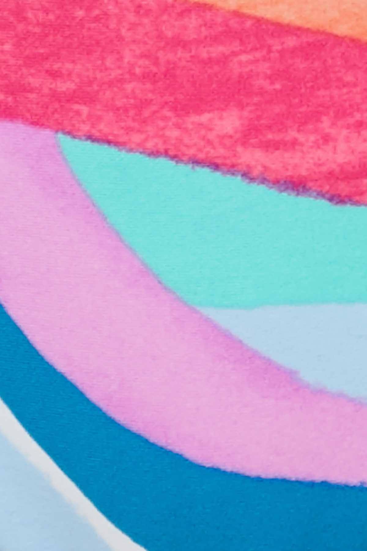 Hula Honey Flying Colors Flounce Cross Back Bralette Bikini Top in Multicolor