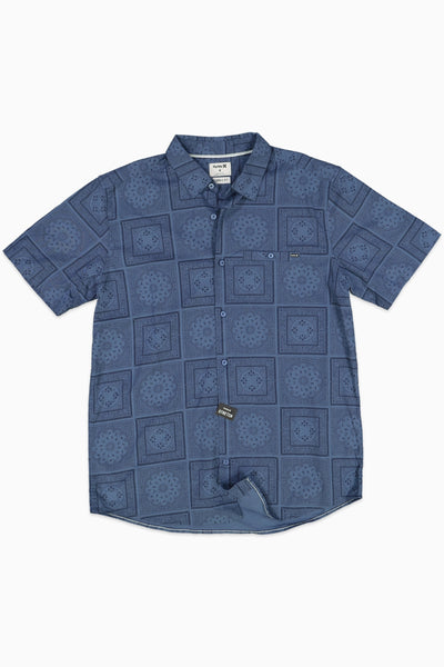 Hurley Mens Chambray Stone Blue Button up