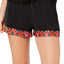 INC International Concepts Embroidered Satin Short in Deep Black