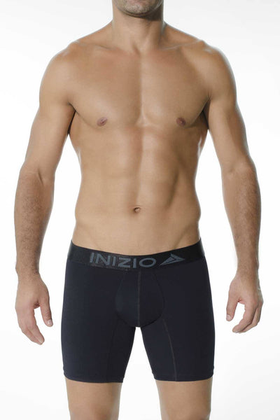 INIZIO Black Long Microfiber Boxer Brief