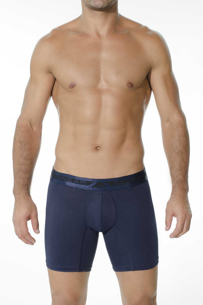 INIZIO Blue Long Microfiber Boxer Brief