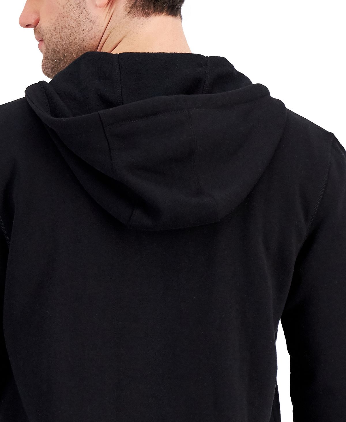 Id Ideology Regular-fit Solid Full-zip Hoodie Deep Black