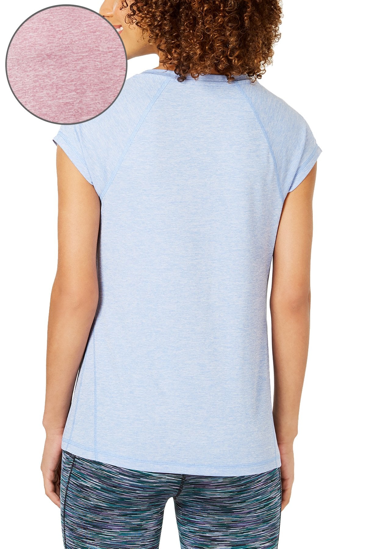 Ideology Antique-Rose Heathered V-Neck Performance Tee