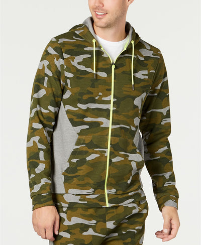 Ideology Colorblocked Camo Jacket Native Green