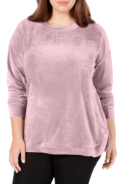 Ideology PLUS Antique Rose Velour Drop Shoulder Top