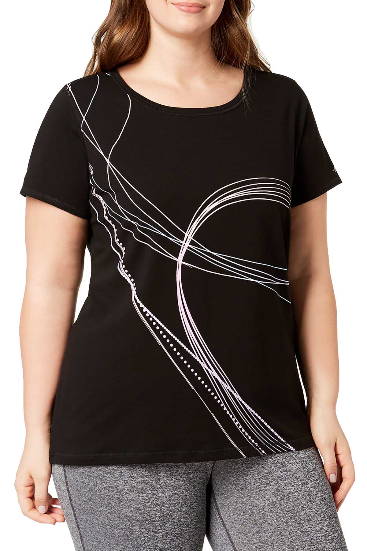 Ideology PLUS Black Graphic Print T-Shirt