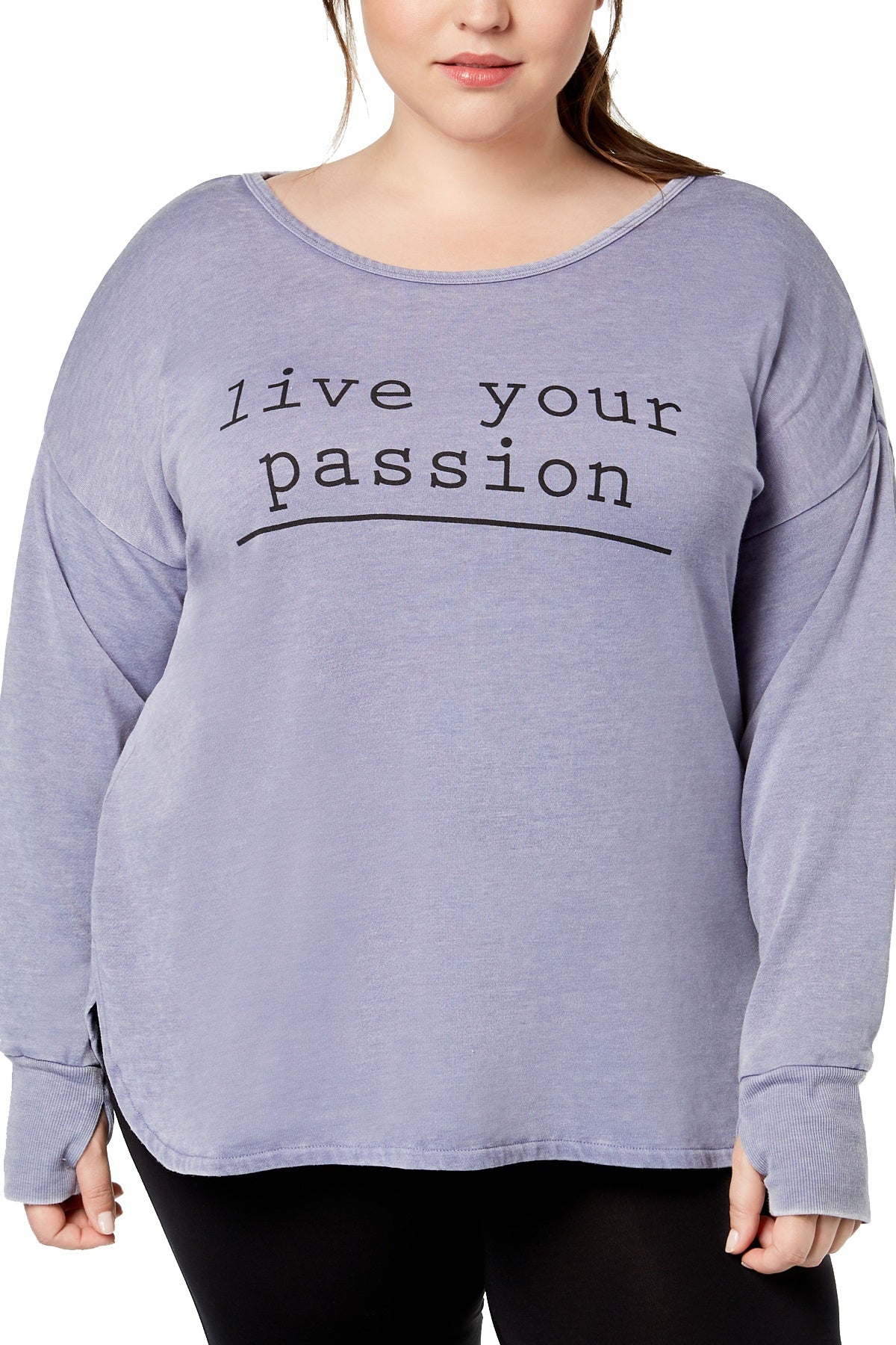Ideology PLUS Infinity-Blue Graphic Cross-Back Pullover