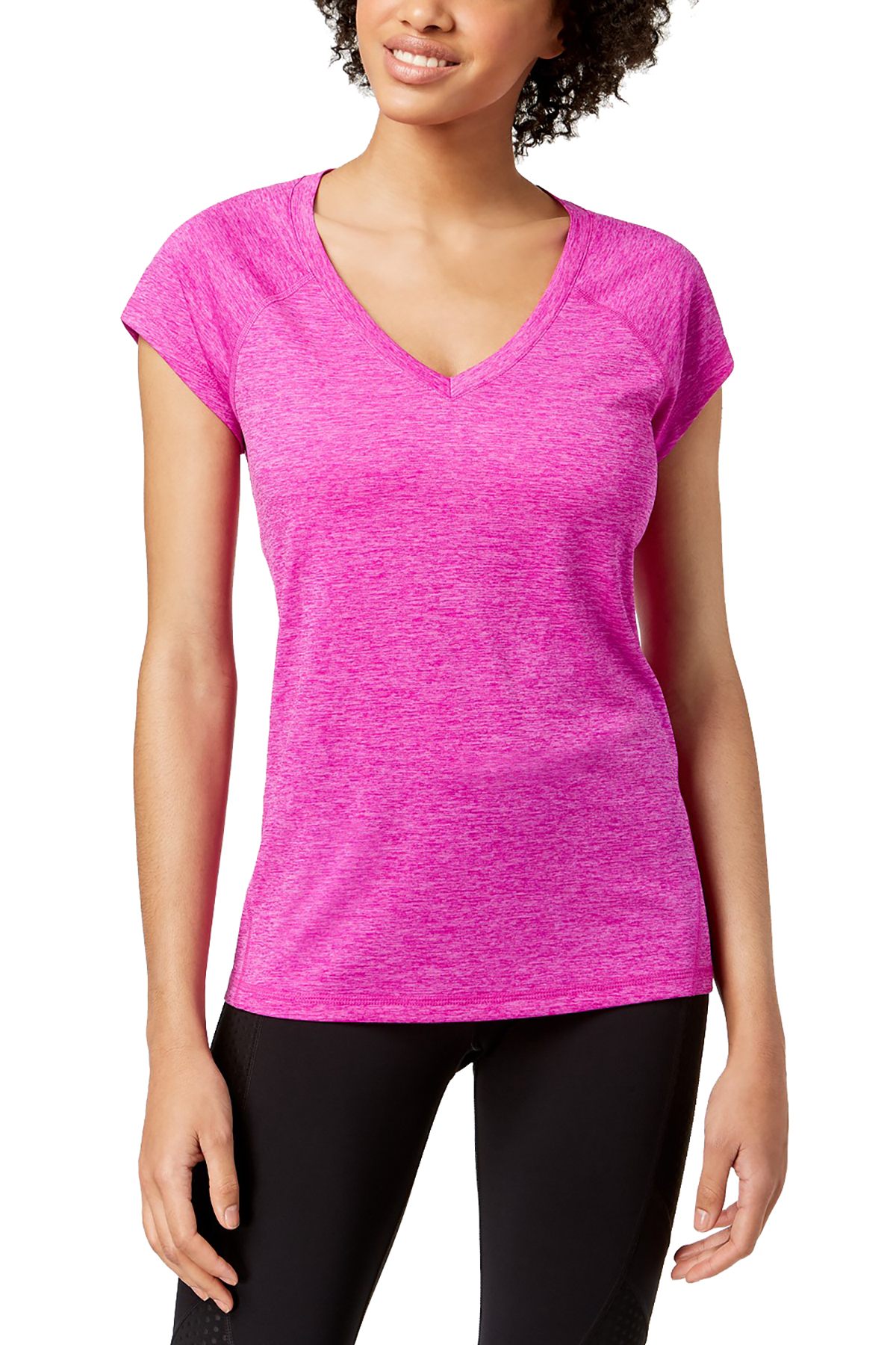 Ideology Sweet-Tart Heathered V-Neck Performance Tee