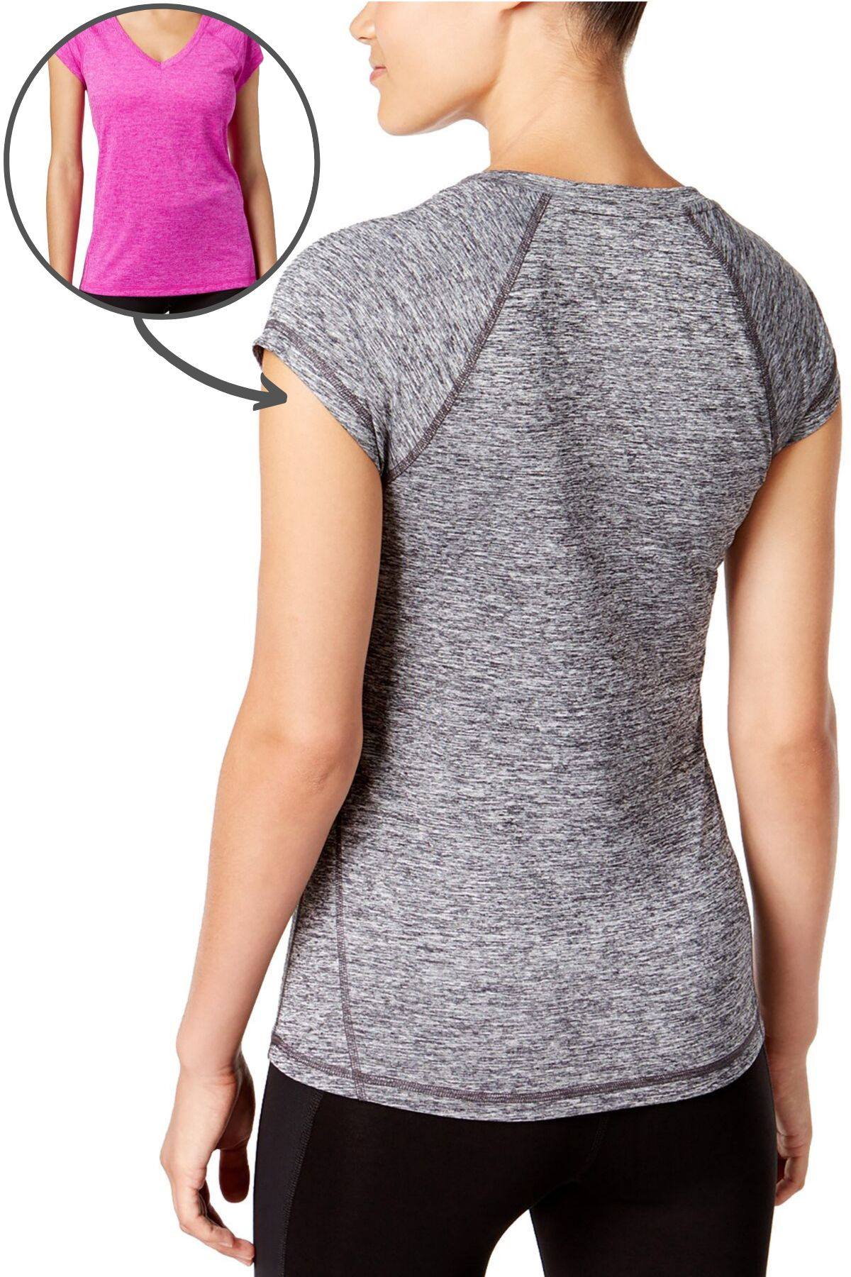 Ideology Sweet-Tart Heathered V-Neck Performance Tee