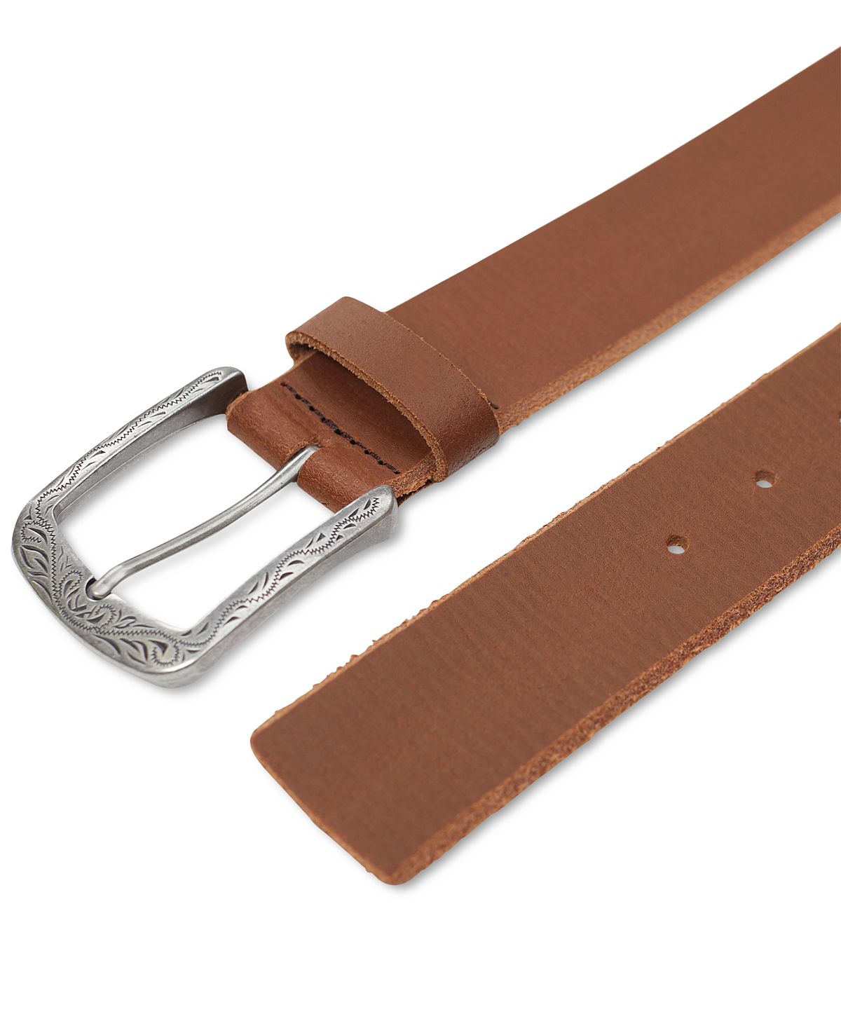 Inc International Concepts Faux Leather Western Buckle Belt Tan