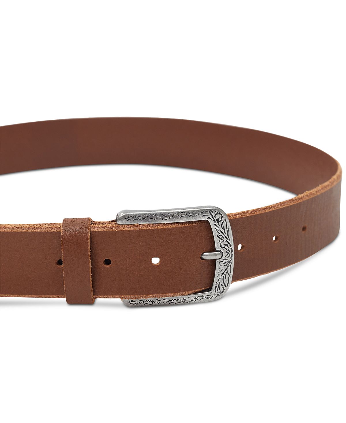 Inc International Concepts Faux Leather Western Buckle Belt Tan