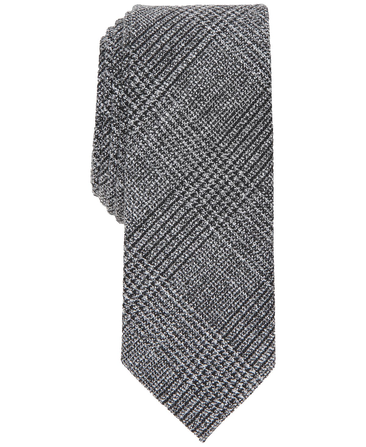 Inc International Concepts Glen Plaid Skinny Tie Black