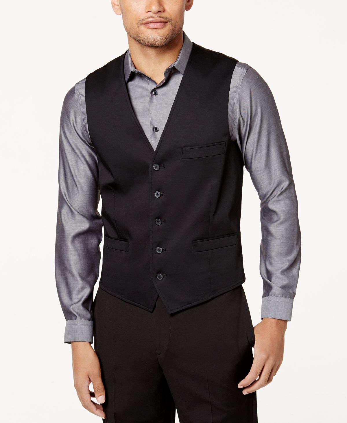Inc International Concepts Inc Collins Slim-fit Vest Deep Black