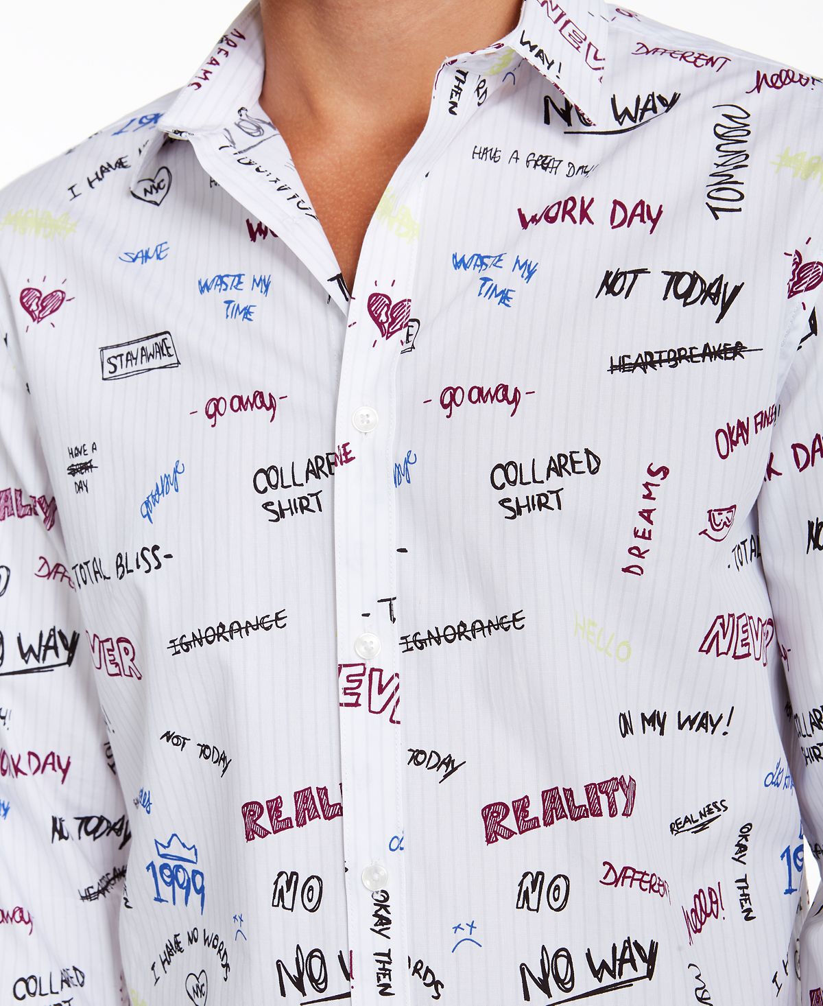 Inc International Concepts Inc Expressions Print Shirt White Combo