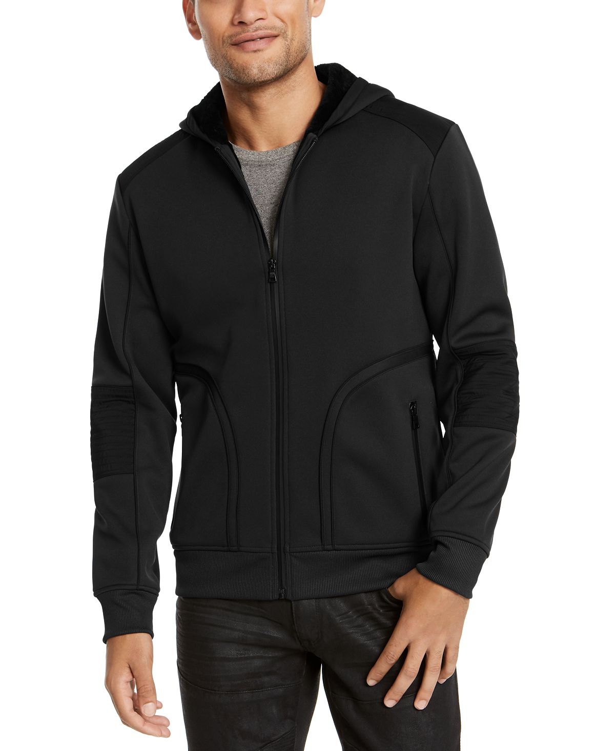 Inc International Concepts Inc Overbound Hooded Jacket Deep Black