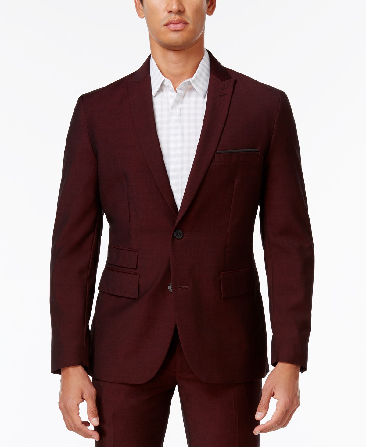 Inc International Concepts Inc Slim-fit Burgundy Blazer Burgundy