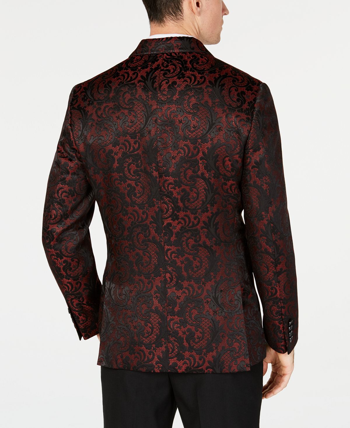 Inc International Concepts Inc Slim-fit Jacquard Blazer Red Combo