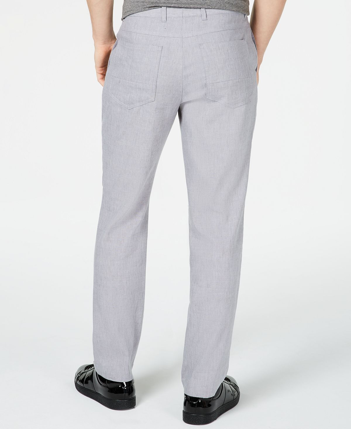 Inc International Concepts Inc Slim-fit Stretch Linen Pants Light Grey Comb