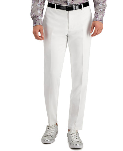 Inc International Concepts Inc Slim-fit Stretch White Solid Suit Pants White Pure