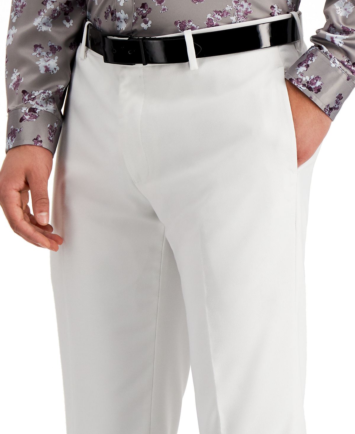 Inc International Concepts Inc Slim-fit Stretch White Solid Suit Pants White Pure