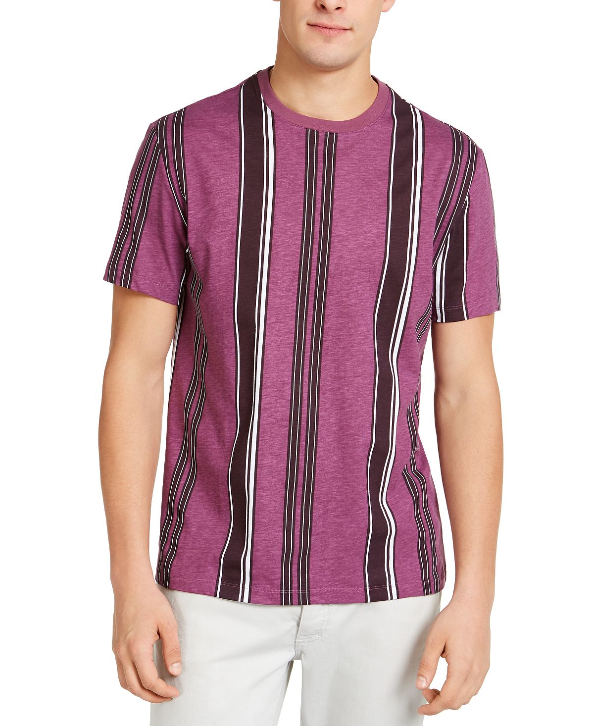 Inc International Concepts Inc Tea Date Stripe T-shirt Rose Plum